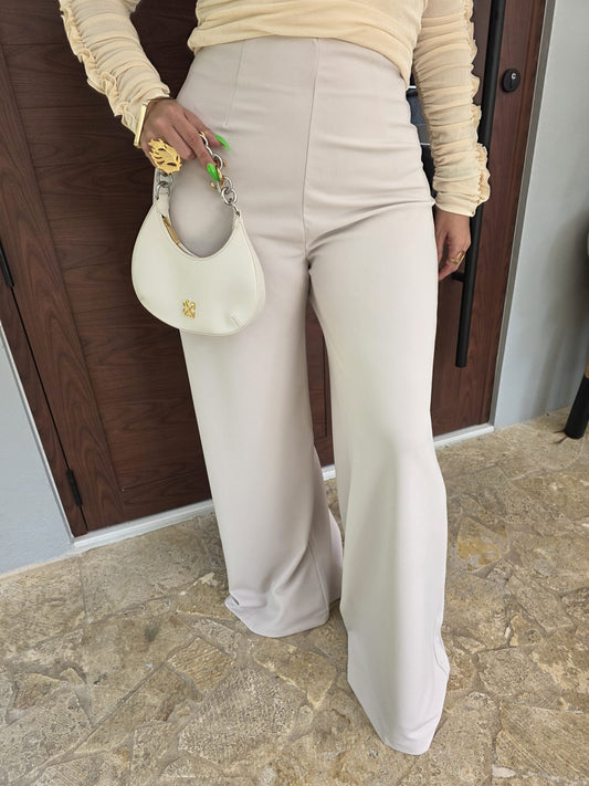 High Waist Cream Trousers